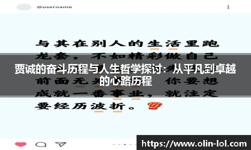 贾诚的奋斗历程与人生哲学探讨：从平凡到卓越的心路历程